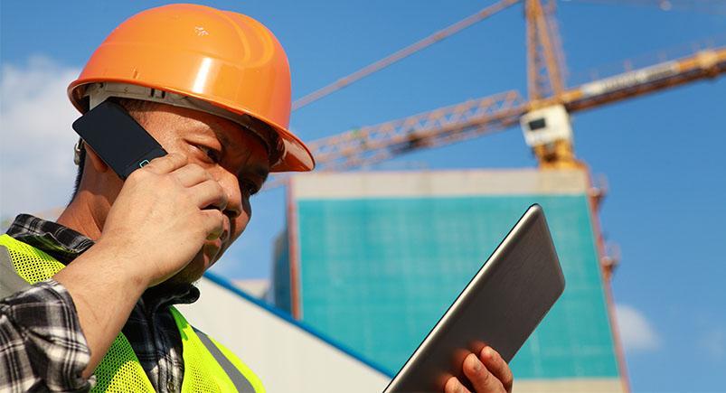 Engineer using a push-to-talk system